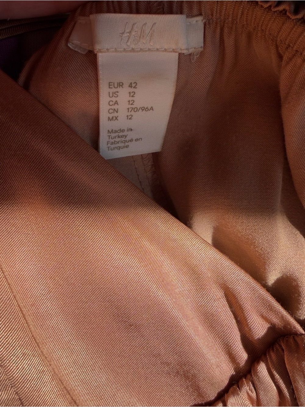 H&M Copper-Rust-Tan Ruffle Slip Maxi Dress - Picture 3 of 3